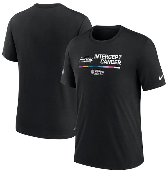 Men's Seattle Seahawks 2022 Black Crucial Catch Performance T-Shirt